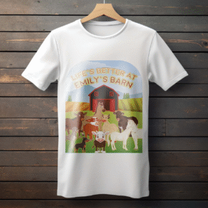 Unisex Organic Oversized High-Neck T-Shirt – “Life’s Better at Emily’s Barn”